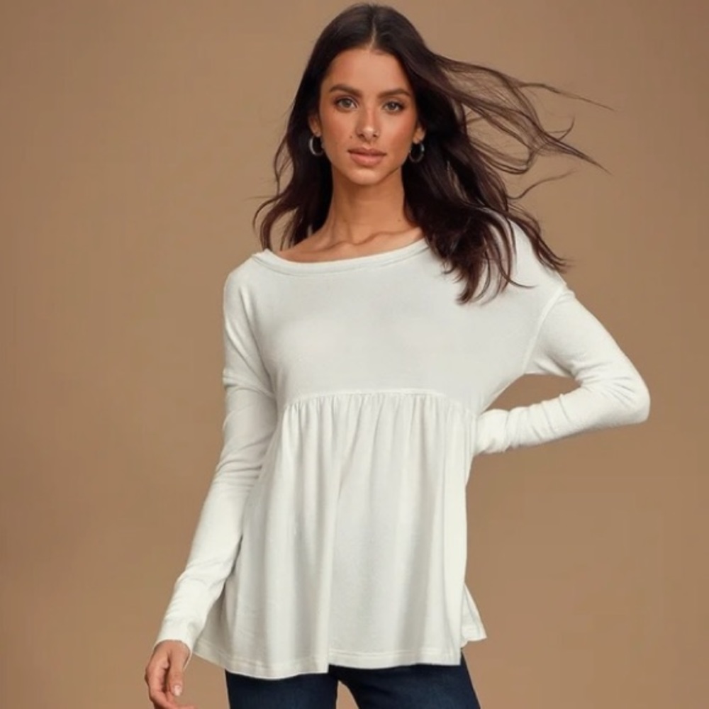 Free people white babydoll shirt